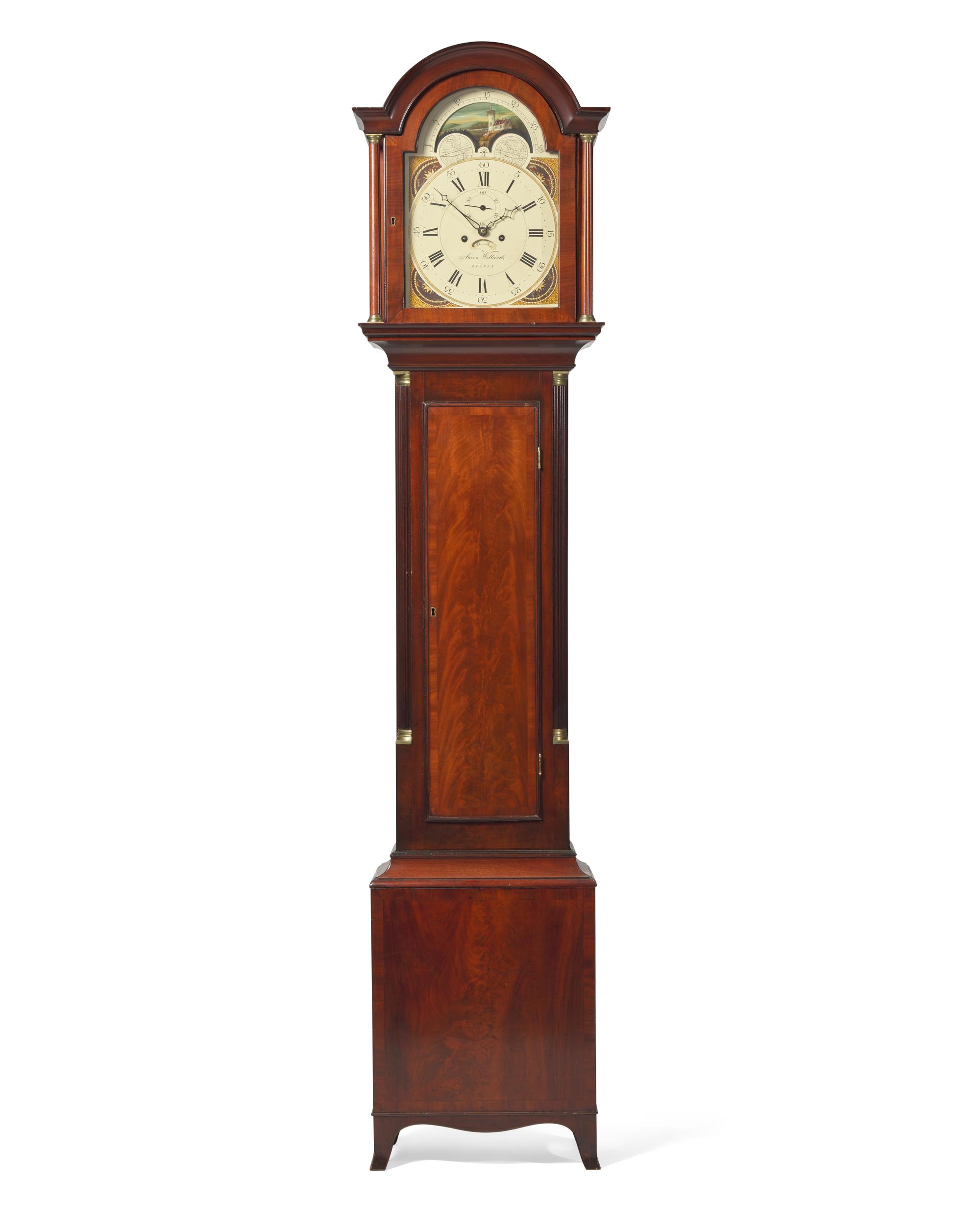 A Federal Mahogany And Brass Tall Case Clock