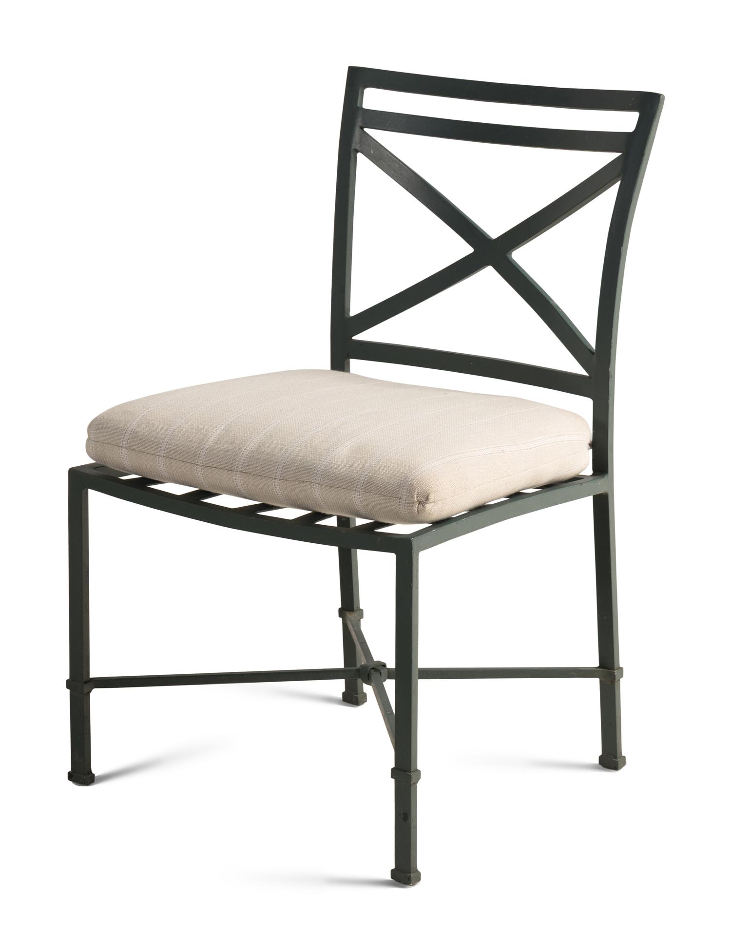 A Set of Green-Painted Garden Seating Furniture