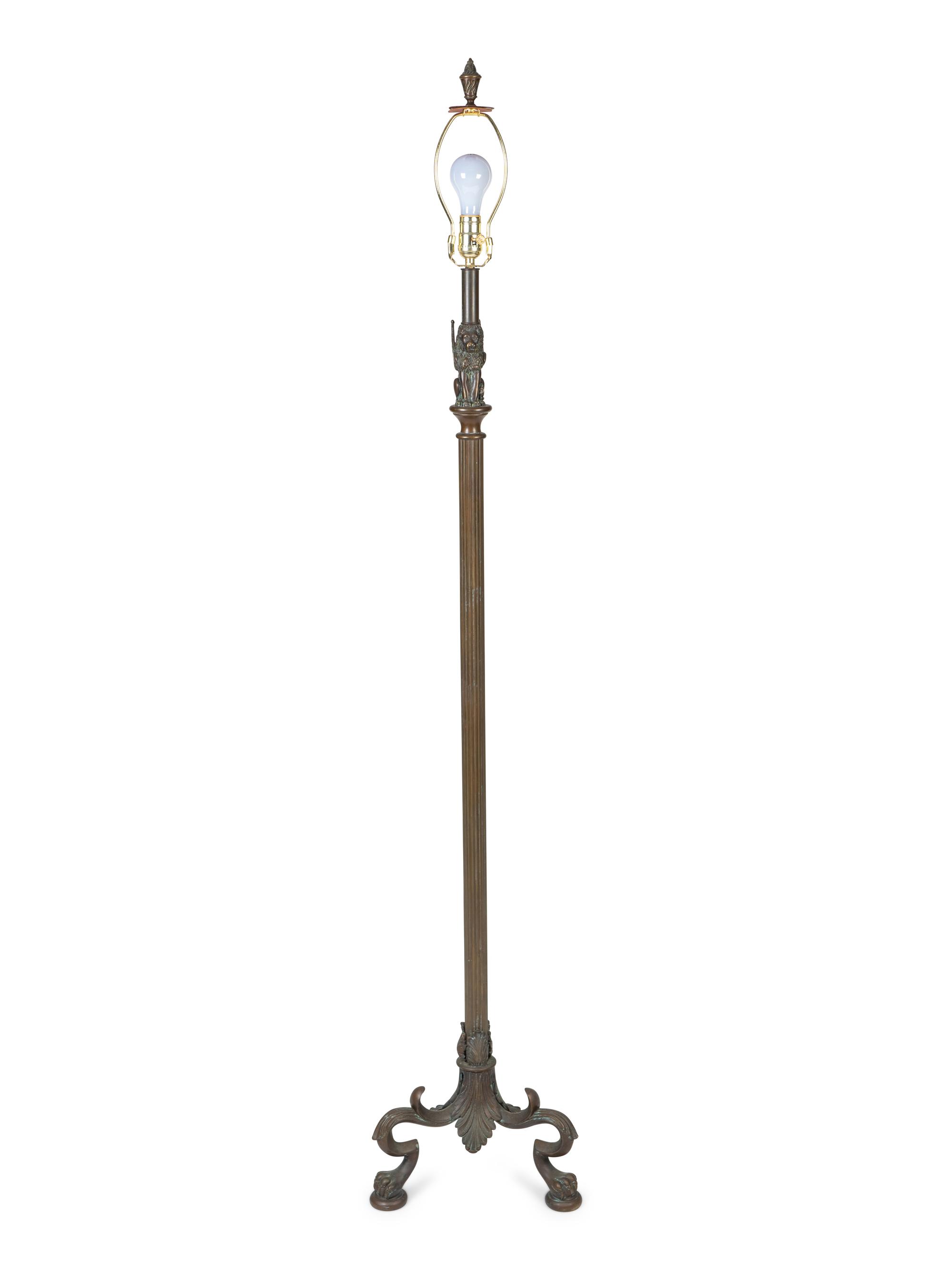 An Estruscan Style Bronze Floor Lamp — 20TH CENTURY