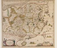 JANSSON, JAN. Imperii Sinarum Nova Descriptio. [Amsterdam, c. 1664] Engraved map with hand-coloring of China, Korea, Formosa and Hainan