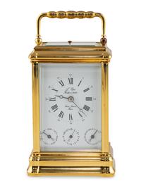 A L'Epee Brass Carriage Clock