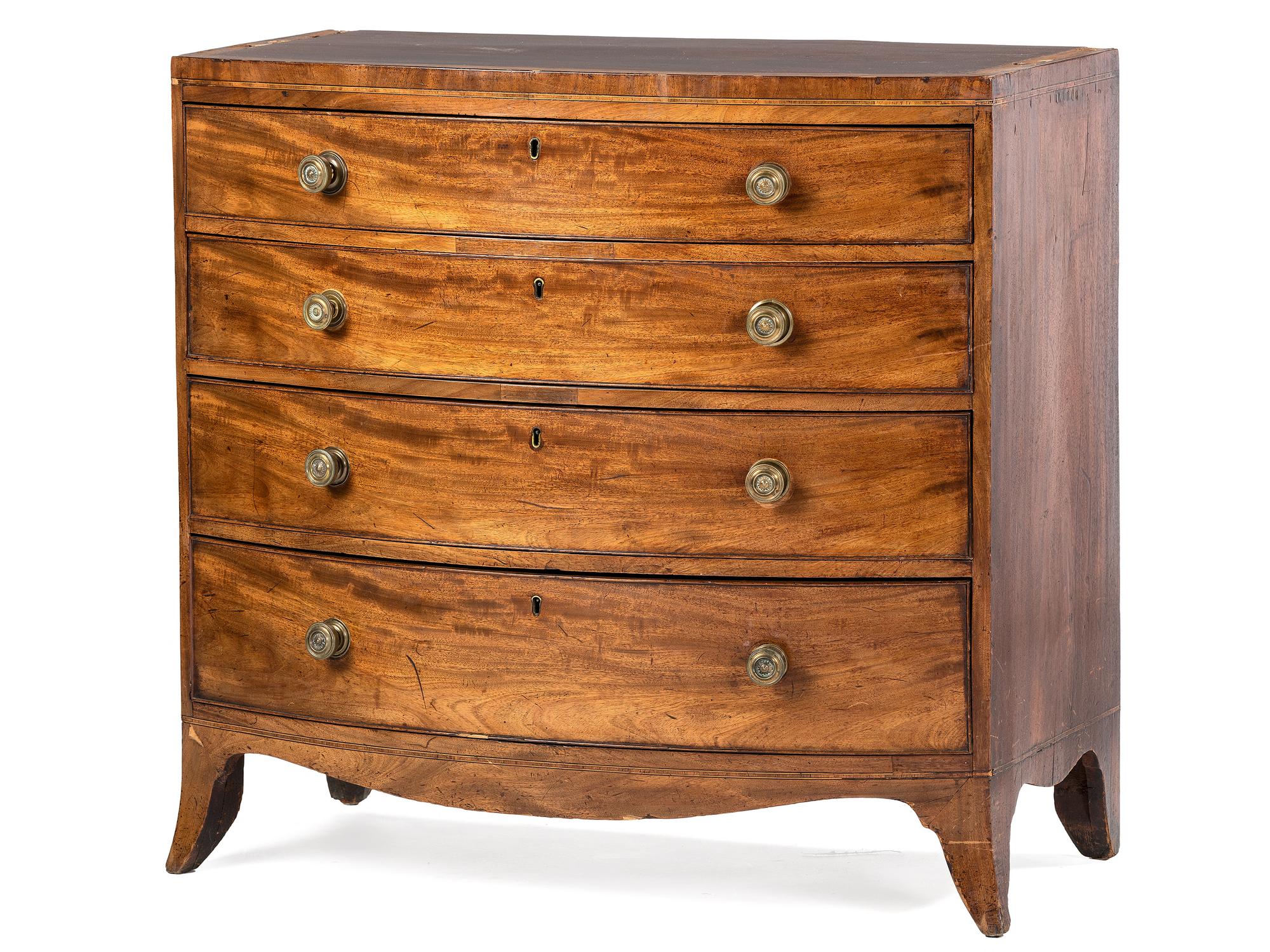A Federal Mahogany Bowfront Chest