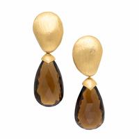 Yvel, Smoky Quartz and Yellow Gold Earrings
