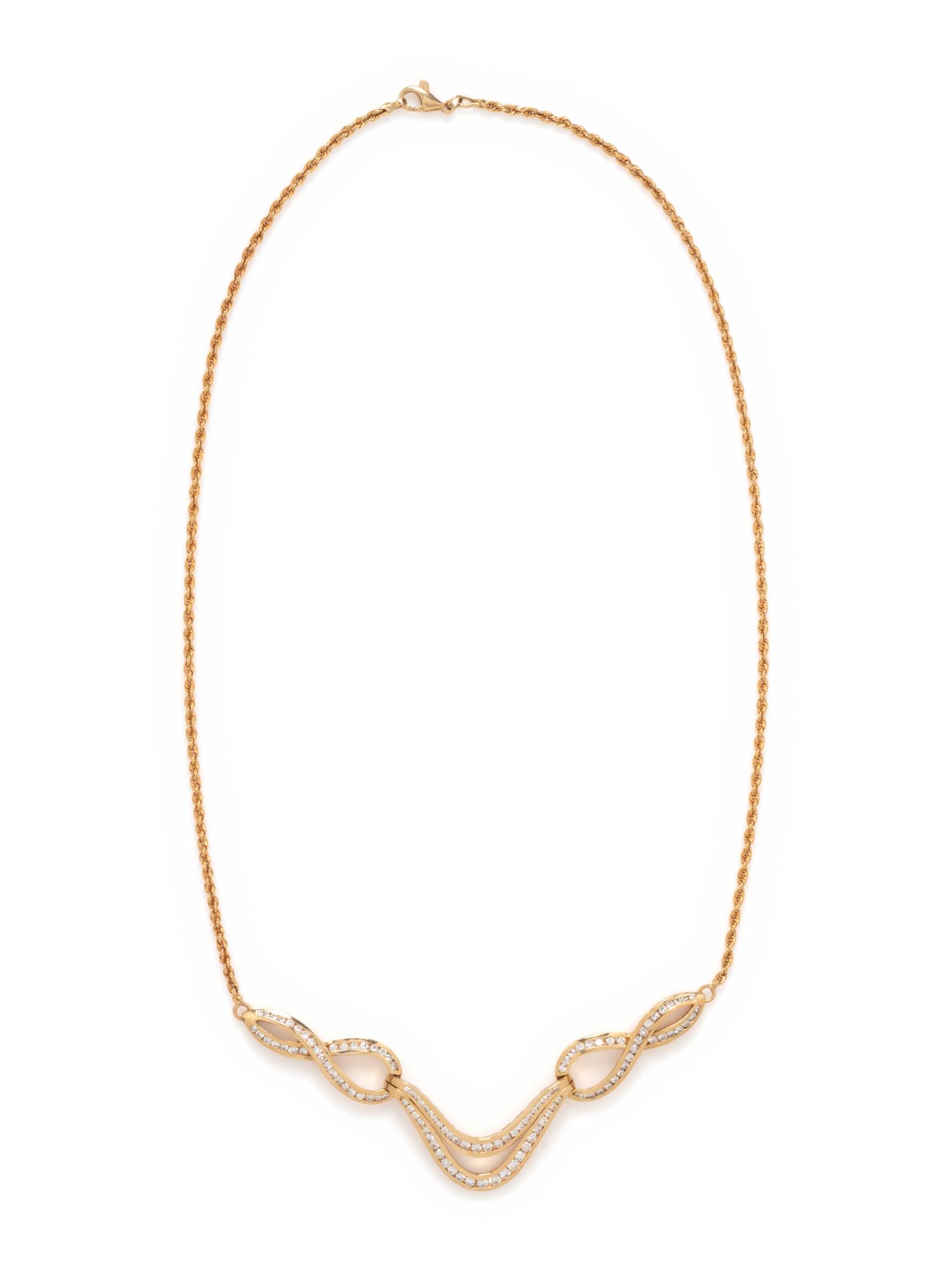 YELLOW GOLD AND DIAMOND NECKLACE