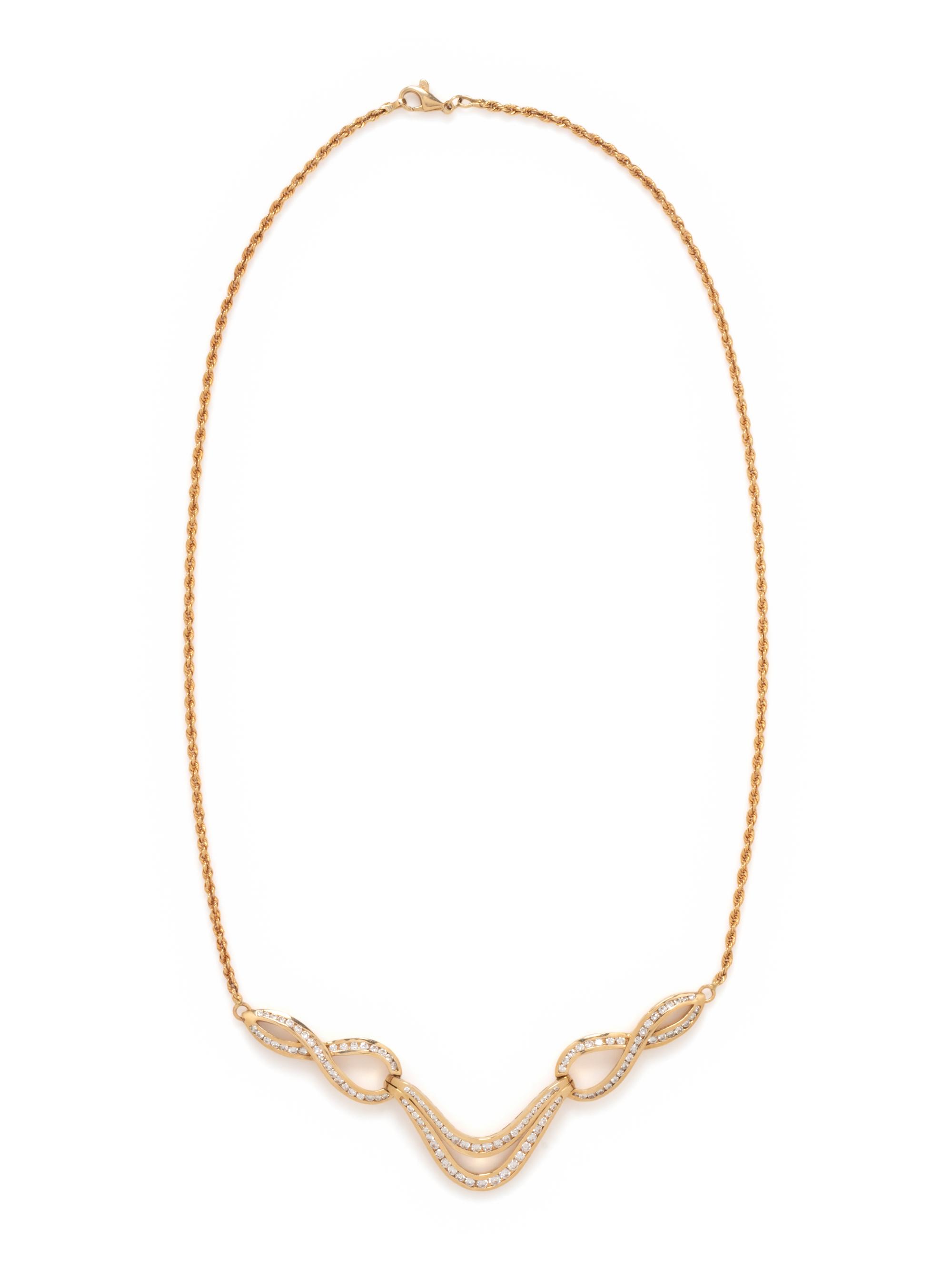 YELLOW GOLD AND DIAMOND NECKLACE