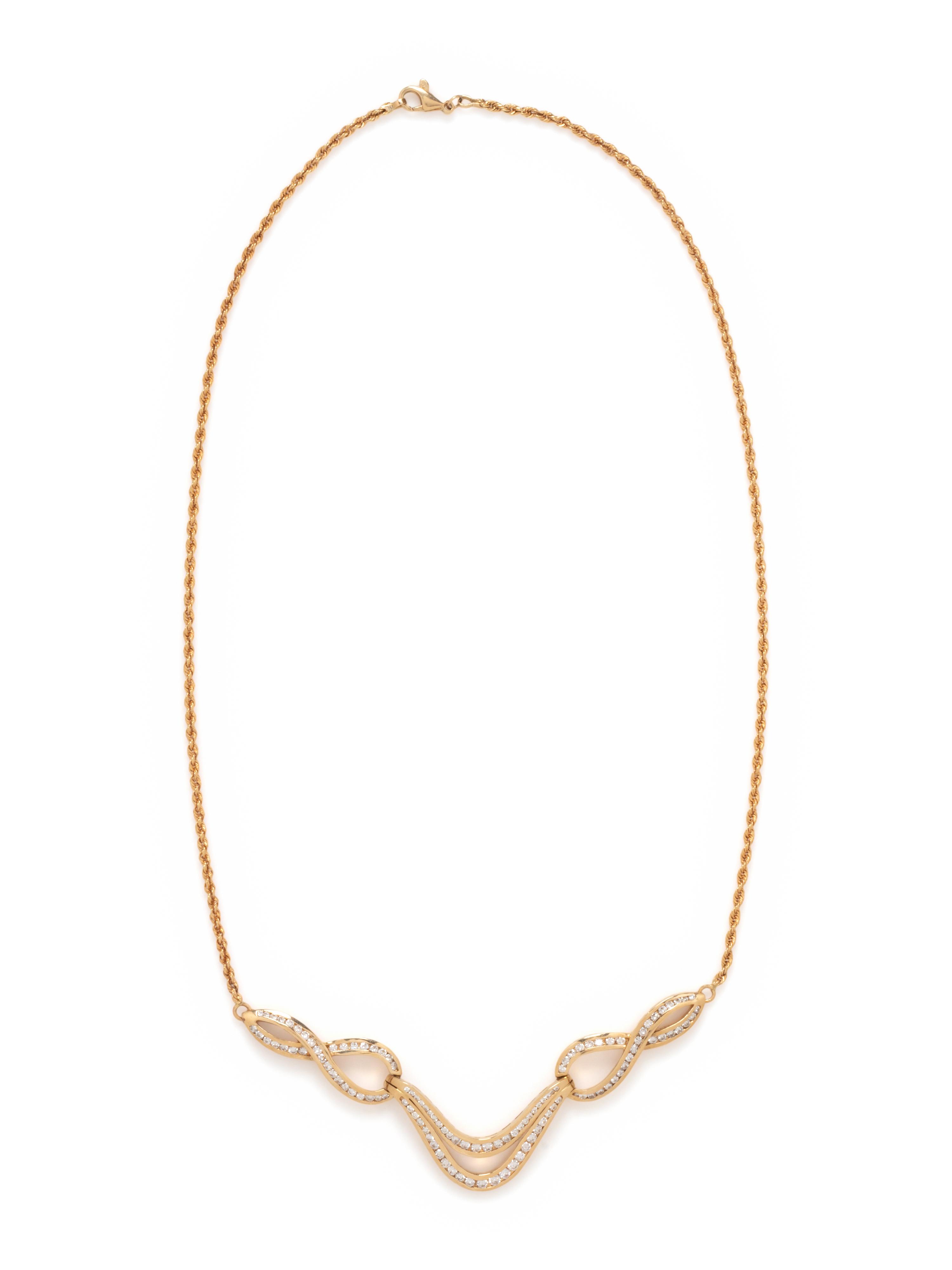 YELLOW GOLD AND DIAMOND NECKLACE