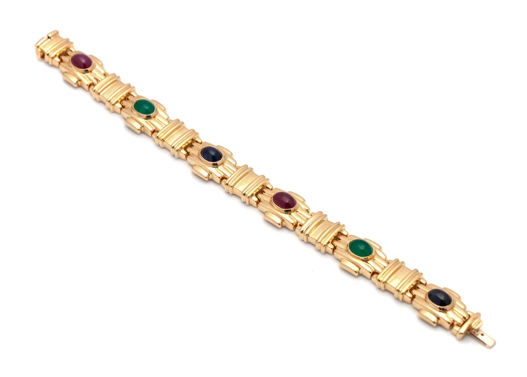 YELLOW GOLD AND MULTIGEM BRACELET