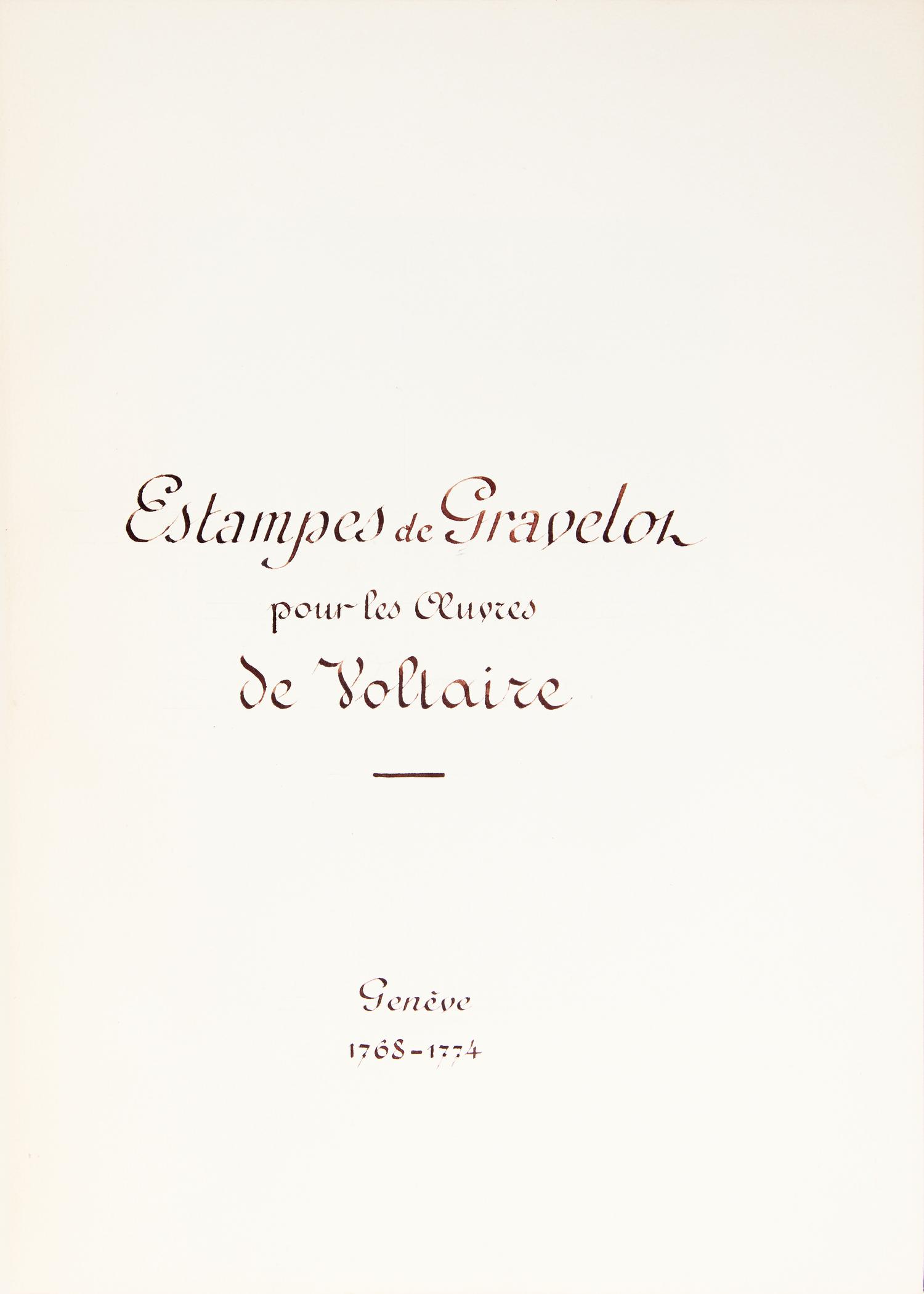 [Art] [Voltaire] Gravelot, Hubert. Estampes de Gravelot por les Oeuvres de Voltaire