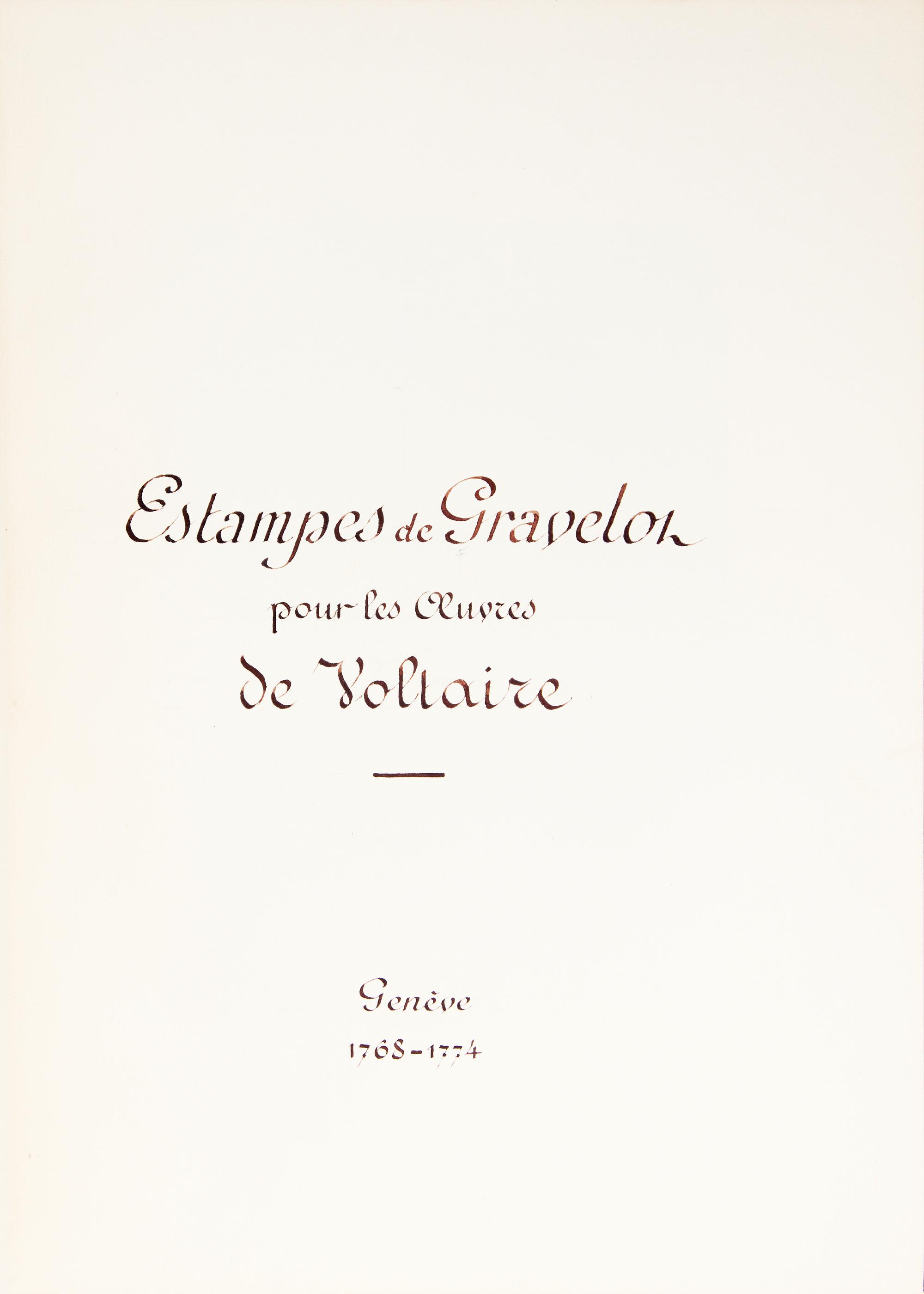 [Art] [Voltaire] Gravelot, Hubert. Estampes de Gravelot por les Oeuvres de Voltaire
