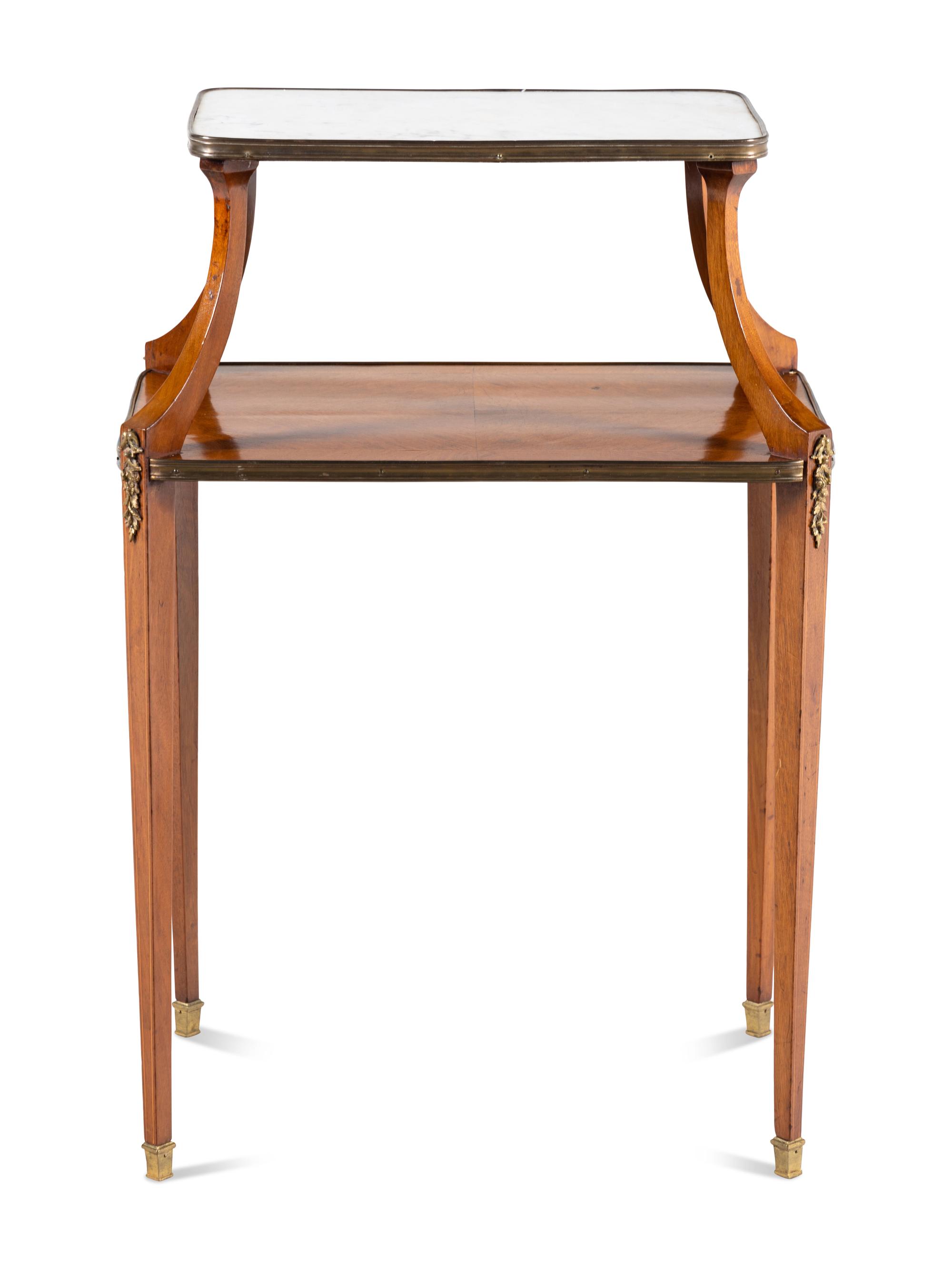 A French Gilt Bronze Mounted Marble-Top Dessert Stand
