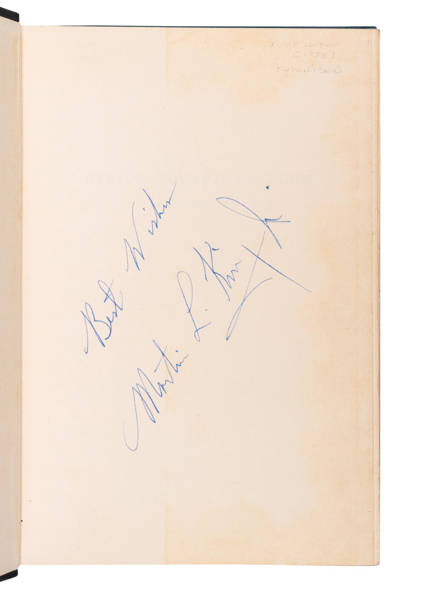 KING, Martin Luther, Jr. (1929-1968). Stride Toward Freedom . The Montgomery Story. New York: Harper & Brothers, 1958.