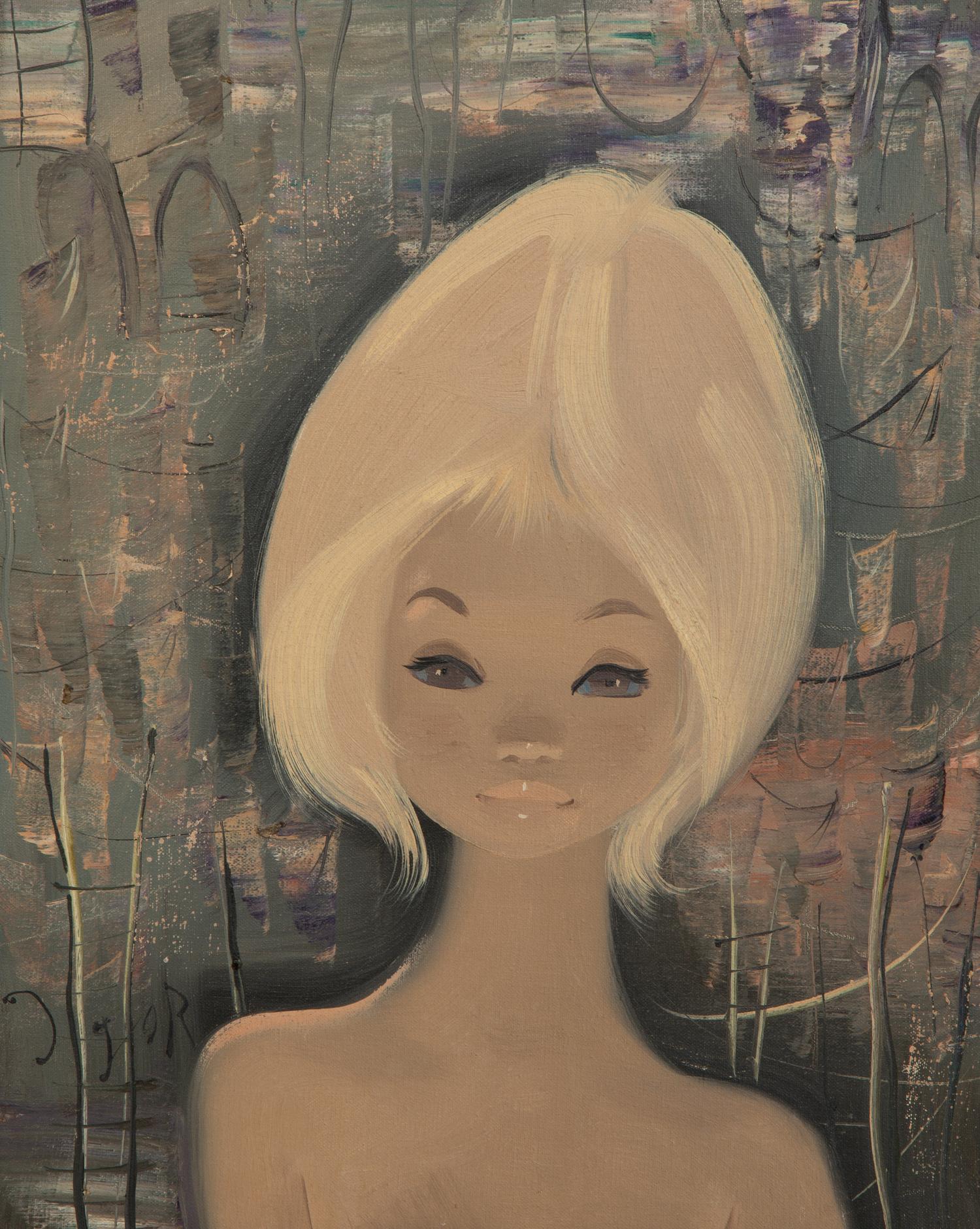 Blonde Girl with Beehive Hairstyle