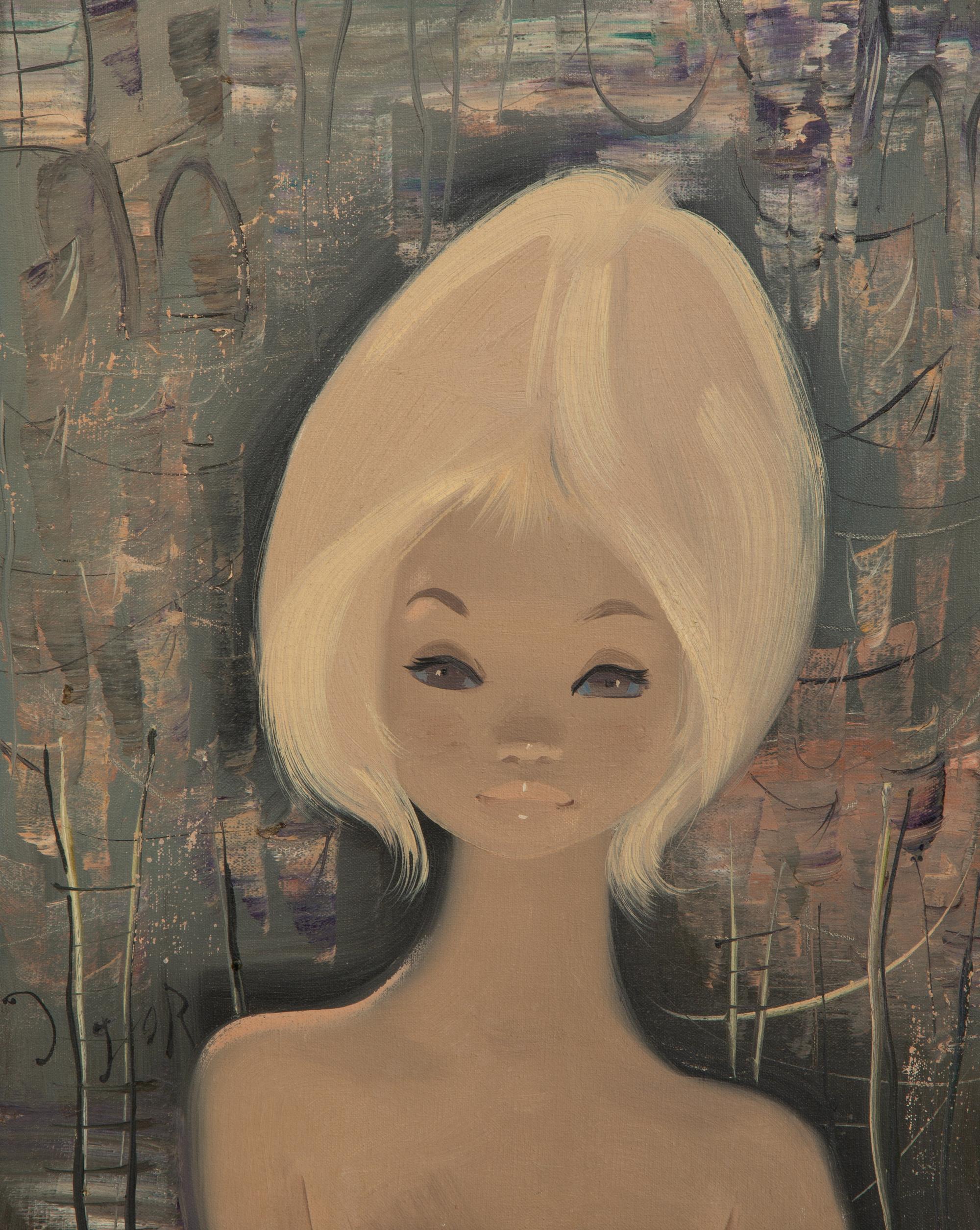 Blonde Girl with Beehive Hairstyle