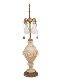 An Italian Alabaster Urn Mounted as a Lamp