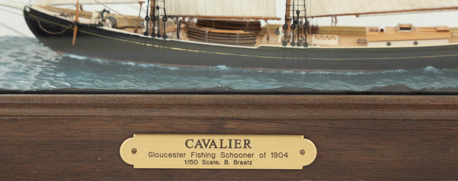 A Cased Model of the Schooner Cavalier by Bernd Braatz (German, b. 1954)