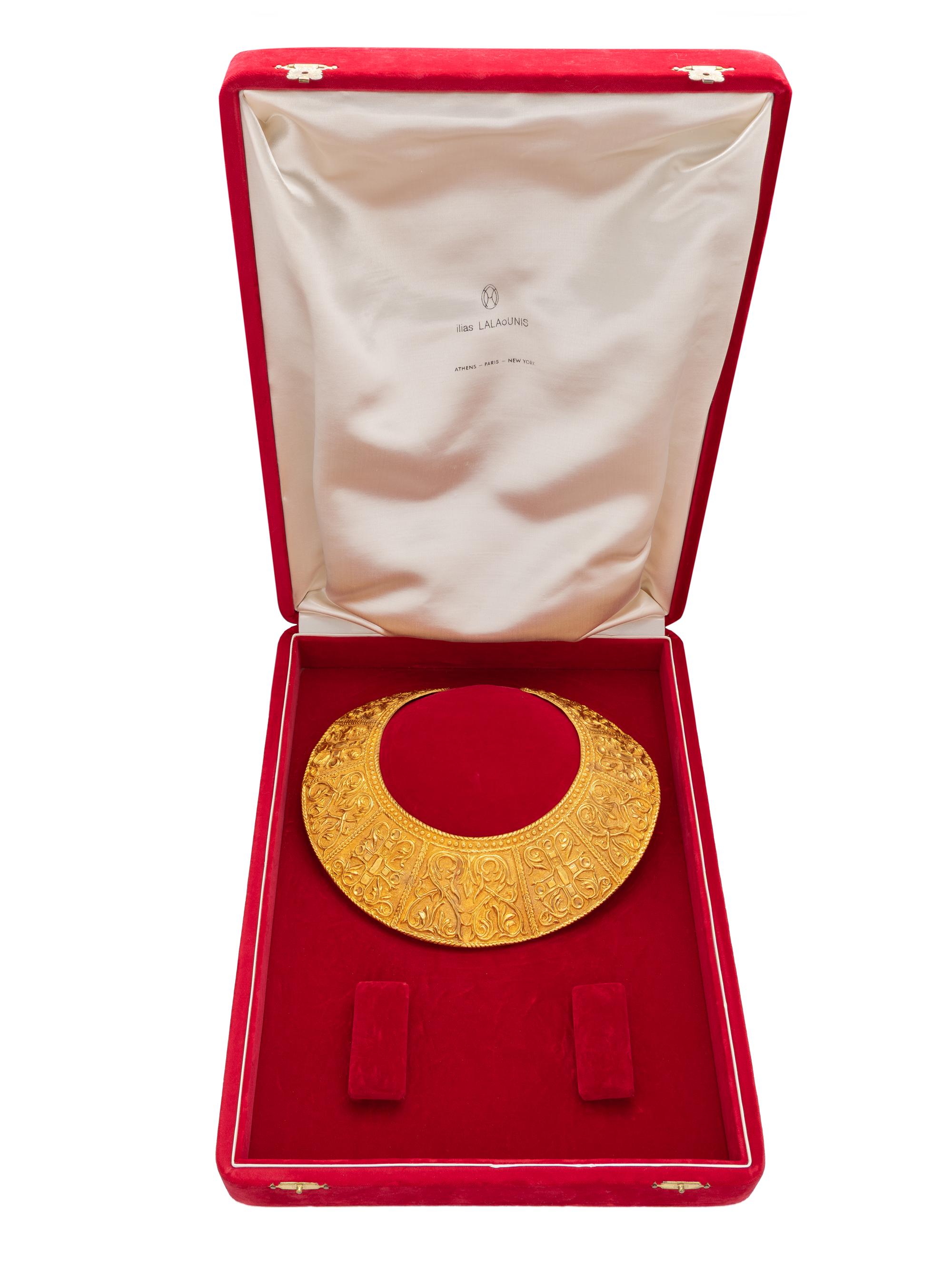 LALAOUNIS, HIGH KARAT GOLD BIB COLLAR NECKLACE
