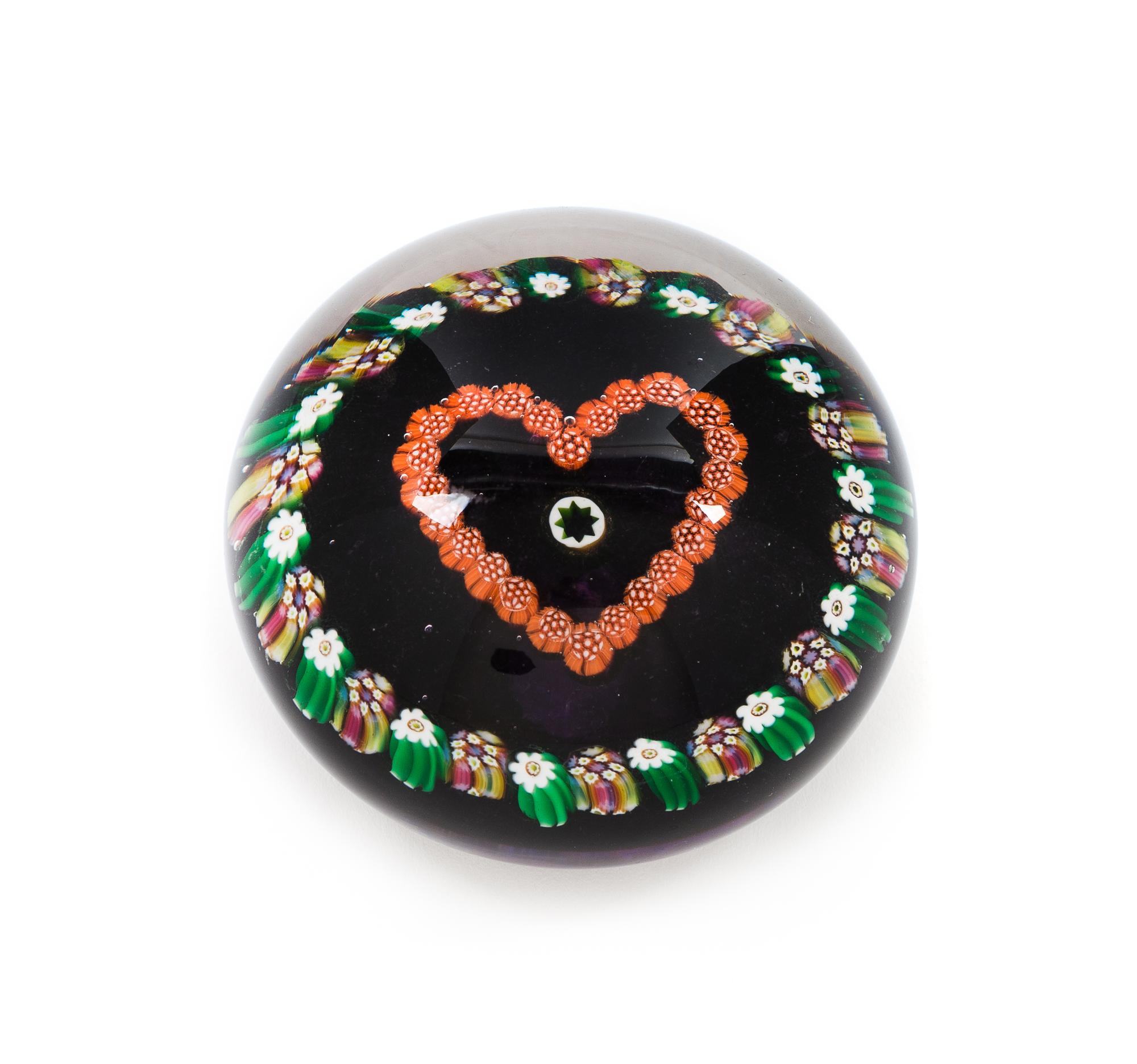 Attributed to Paul Ysart, (Spanish, 1904-1991), a heart-shaped paperweight