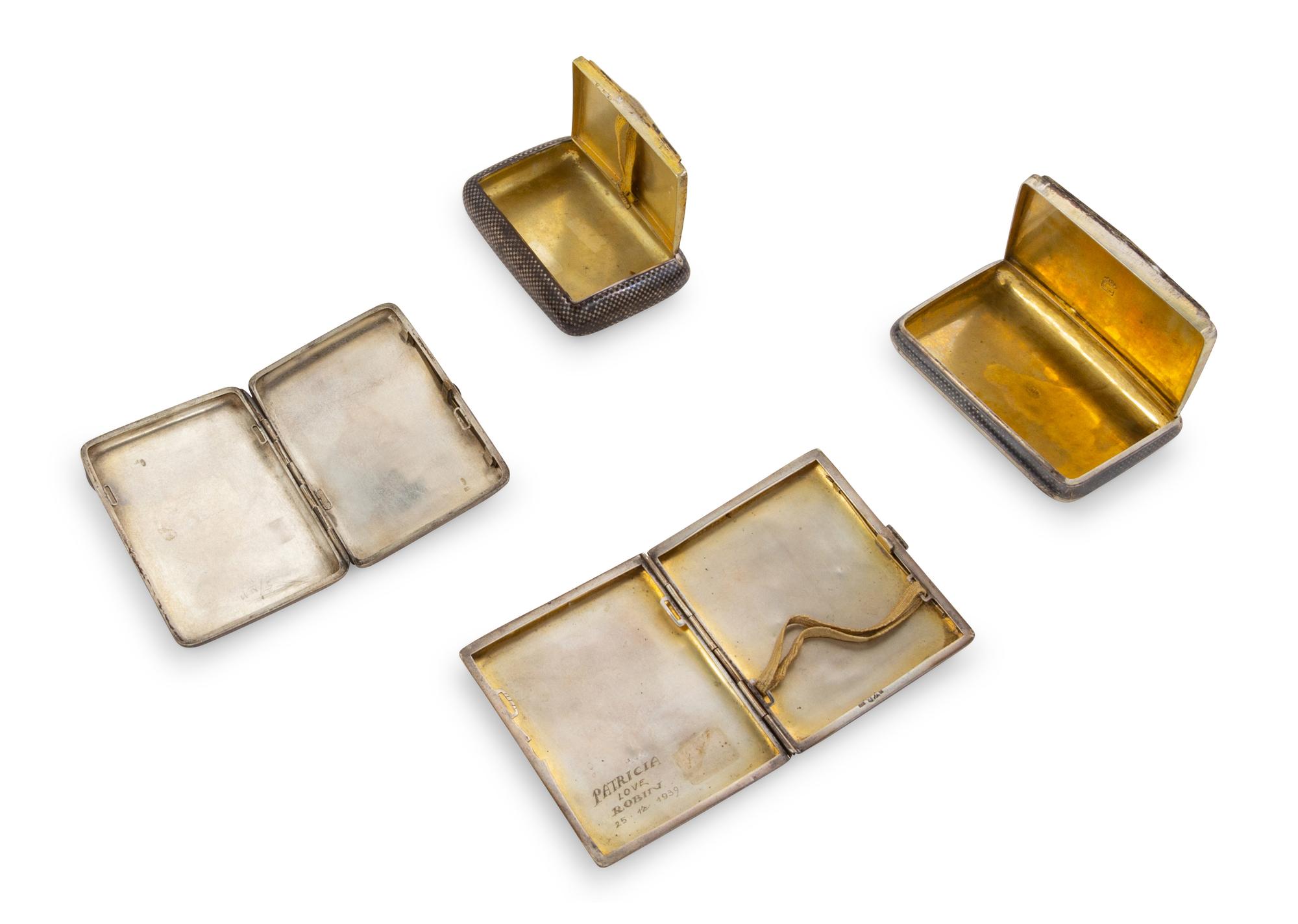 Four Middle Eastern Silver Cigarette Cases