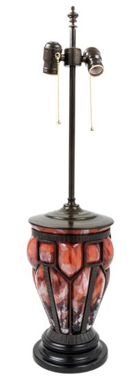 Attributed to Daum and Louis Majorelle (French, 1859-1926), c.1930, vase mounted as a lamp