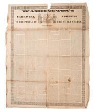 [WASHINGTON, George (1712-1799)]. A group of 5 items, highlighted by Washington's Farewell Address to the People of the United States . Hagerstown, MD: Herald of Freedom Office, ca 1860s.