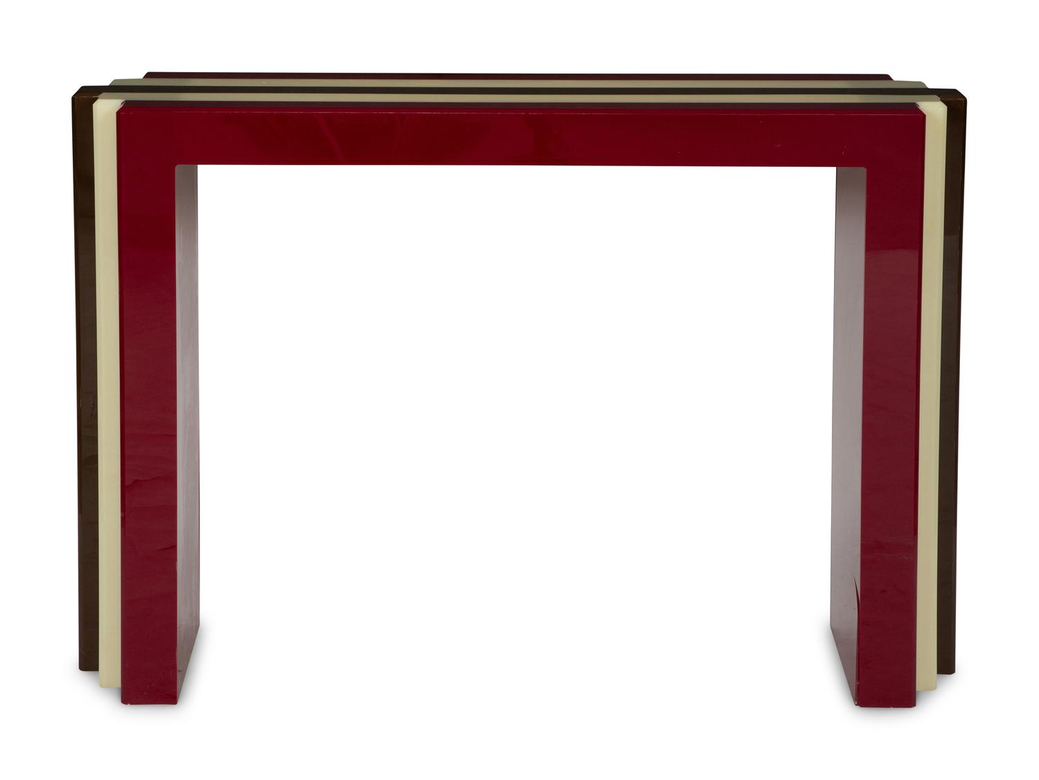 An Art Deco Style Acrylic Tri-Color Console Table