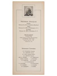 [AFRICAN AMERICANA] -- [DOUGLASS, Frederick (1818-1895)]. Commemoration from the Frederick Douglass Monument, First Public Monument to an African American in the United States. Rochester, NY: ca 1899.
