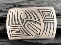 Sterling Silver Overlay Belt Buckle, with Bear Paws