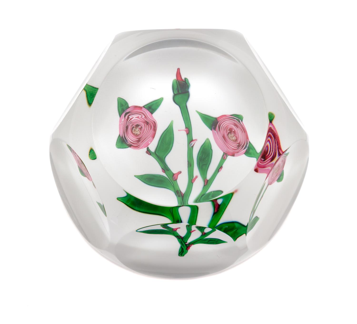 Saint-Louis, France, a cabbage rose paperweight, dated 1976