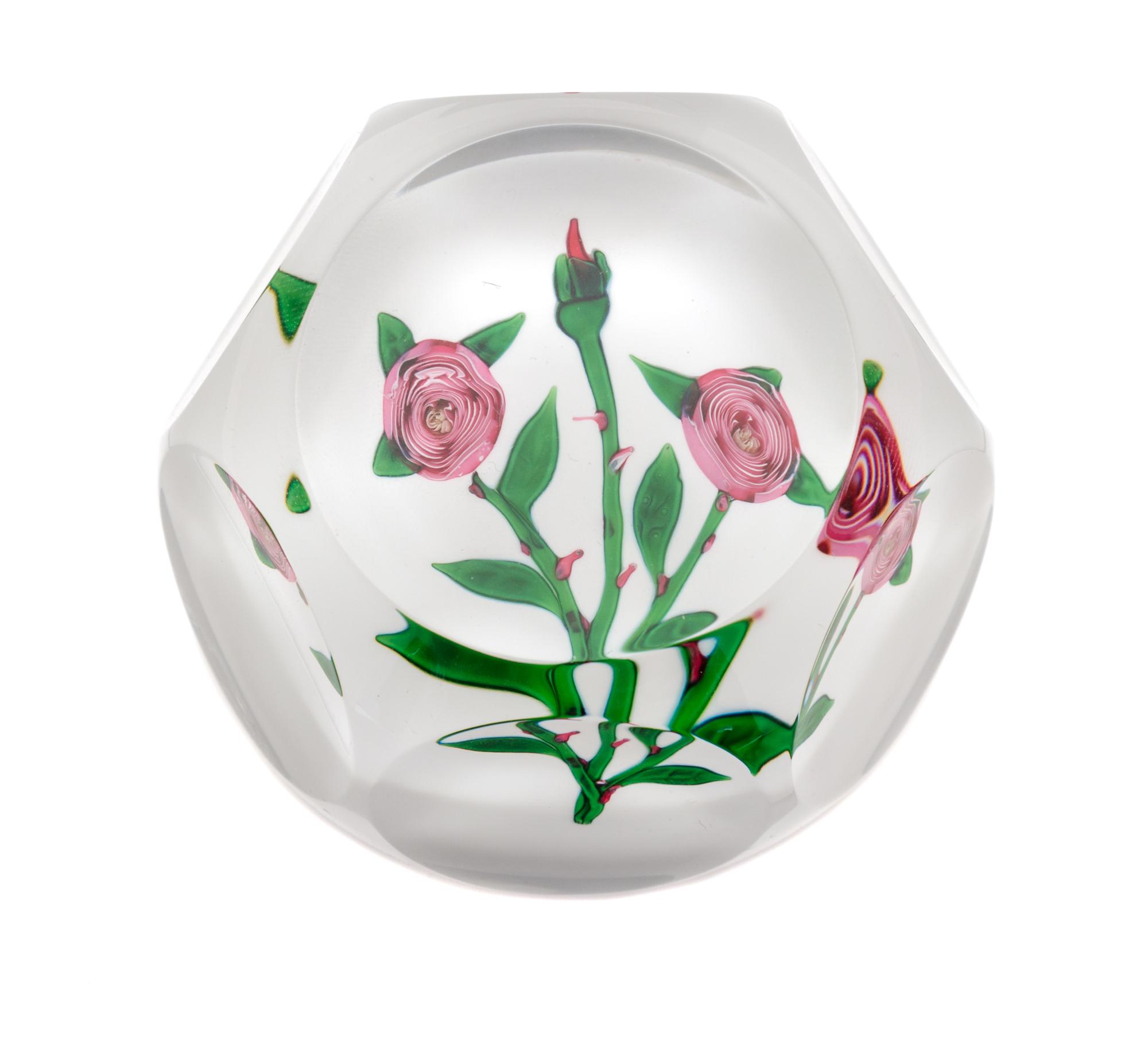 Saint-Louis, France, a cabbage rose paperweight, dated 1976