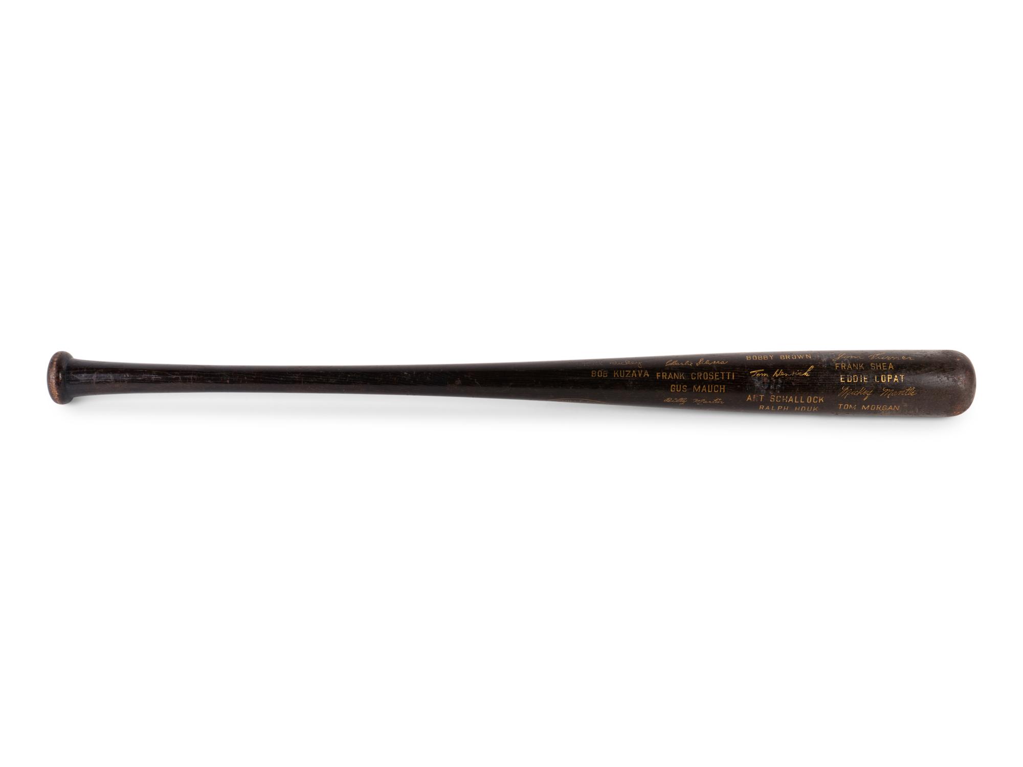 A 1951 New York Yankees World Series Champions Presentation Black Bat,