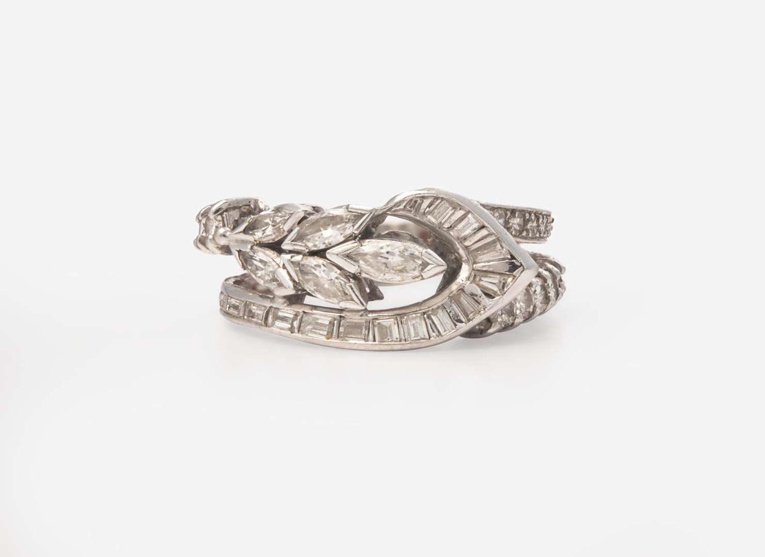 A Ladies Platinum and Diamond Ring