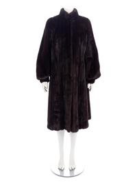 Long Dark Brown Mink Coat with Full Sleeves, 1990-2010s