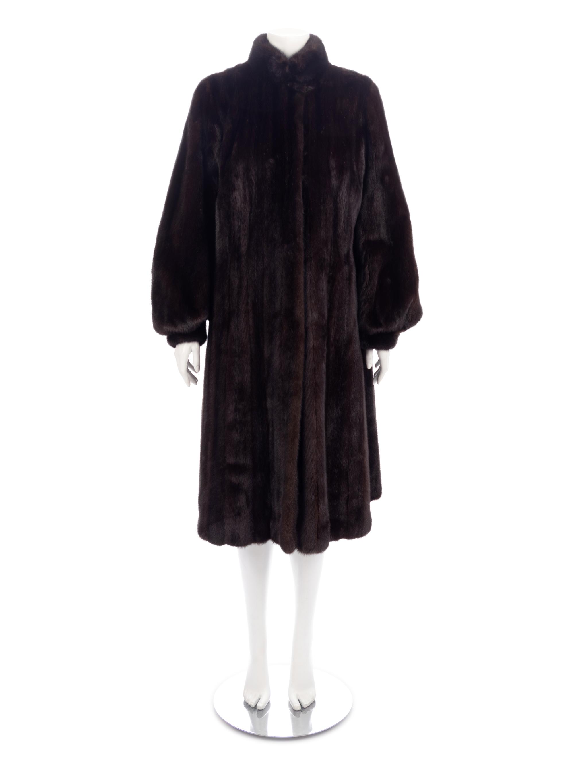 Long Dark Brown Mink Coat with Full Sleeves, 1990-2010s