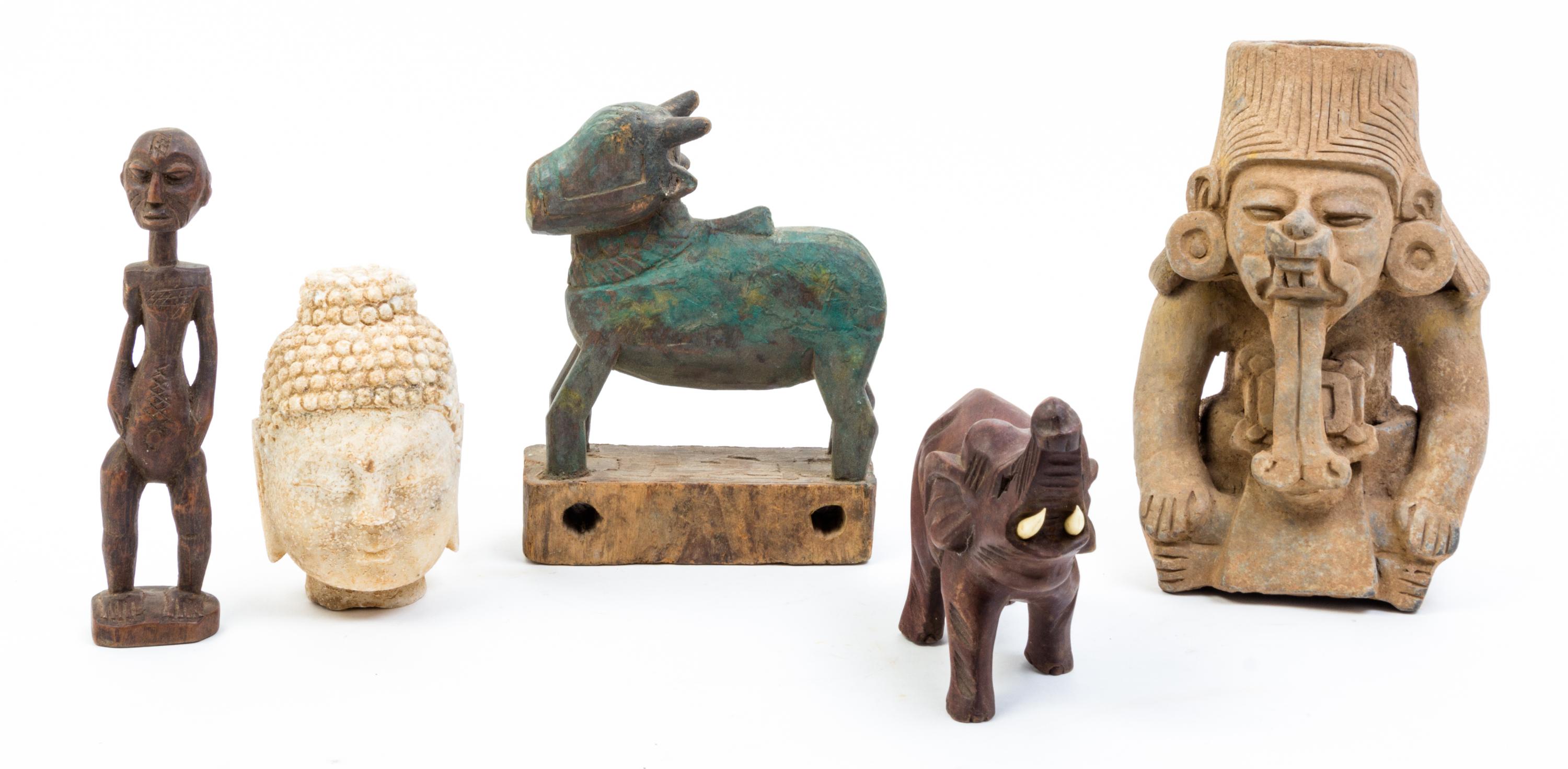 A Group of Decorative Articles Height of tallest overall 12 inches.