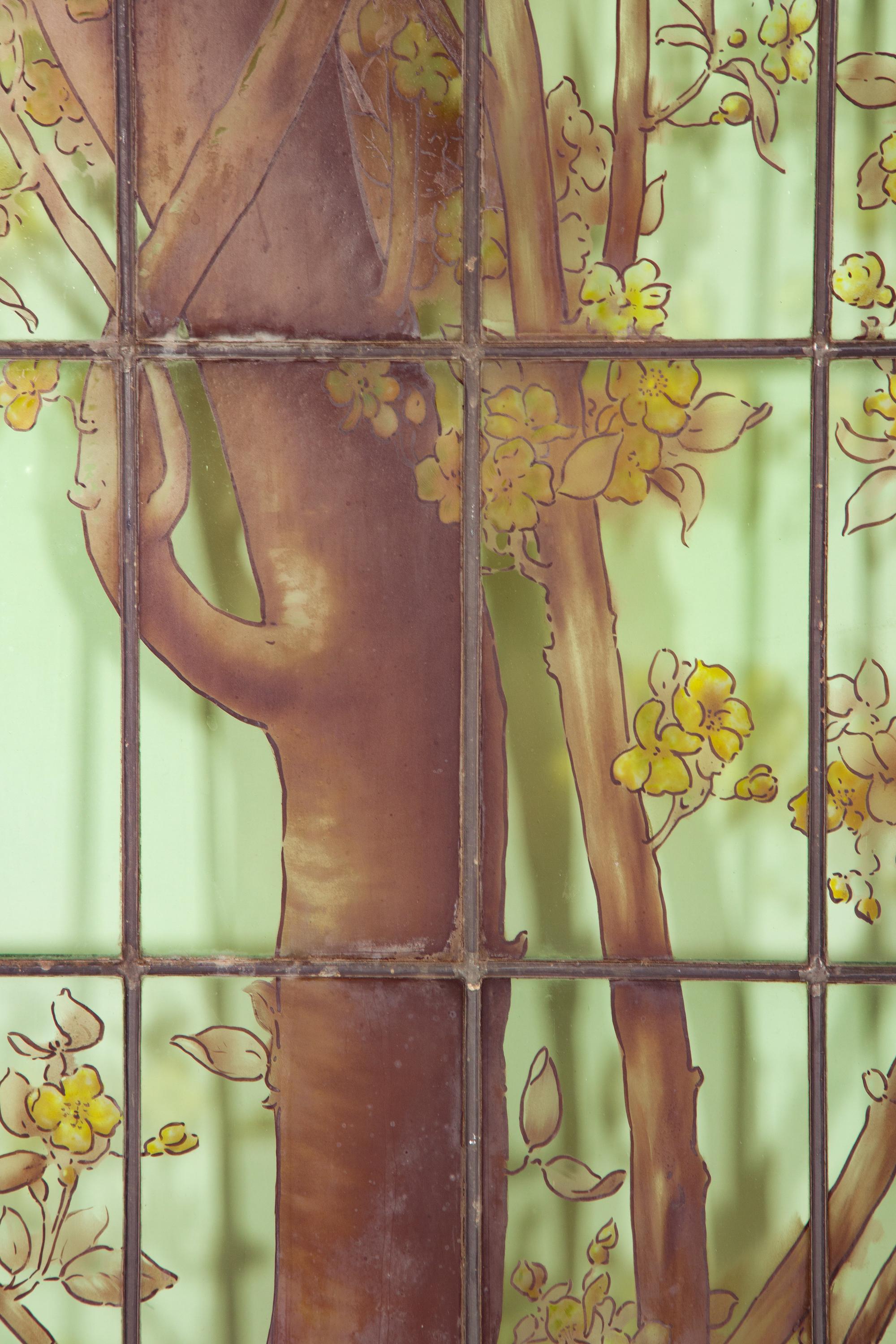 A Belle Epoque Stained and Leaded Glass Window in Four Parts