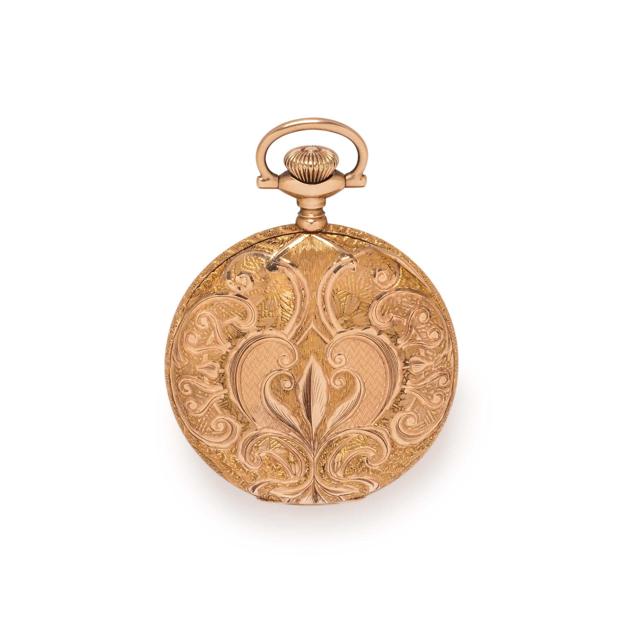 ELGIN, 14K YELLOW GOLD HUNTER CASE POCKET WATCH