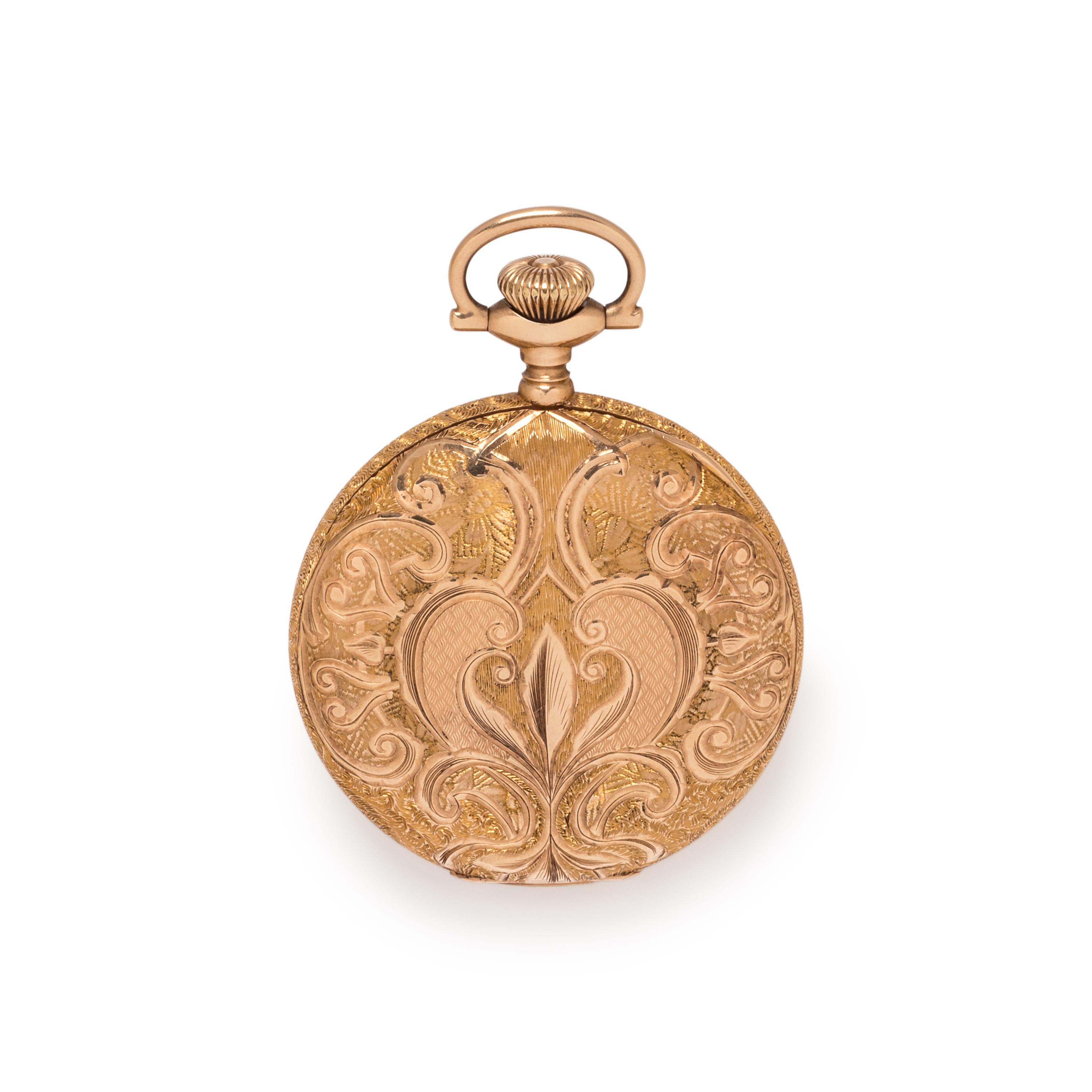ELGIN, 14K YELLOW GOLD HUNTER CASE POCKET WATCH