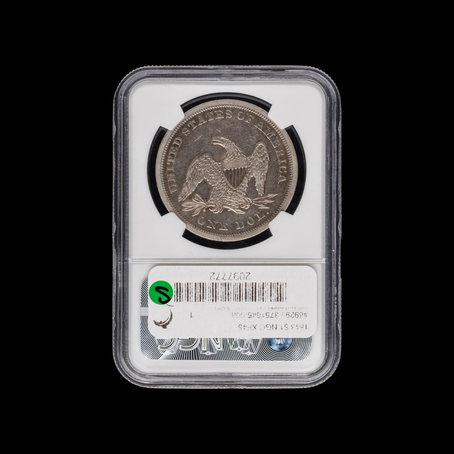 A 1843 Seated Liberty $1 Coin [NGC XF45]
