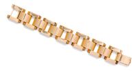 A Retro Rose Gold Link Bracelet, 28.30 dwts.