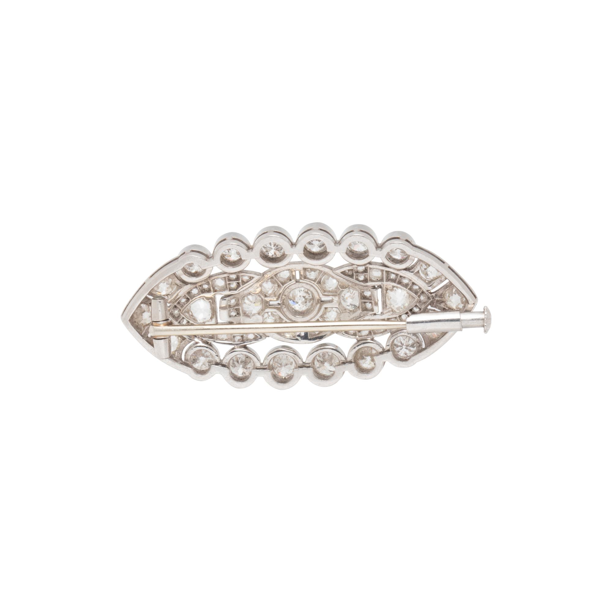 PLATINUM AND DIAMOND BROOCH