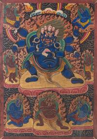 A Tibetan Thangka 28 1/2 x 20 3/8 inches (image).