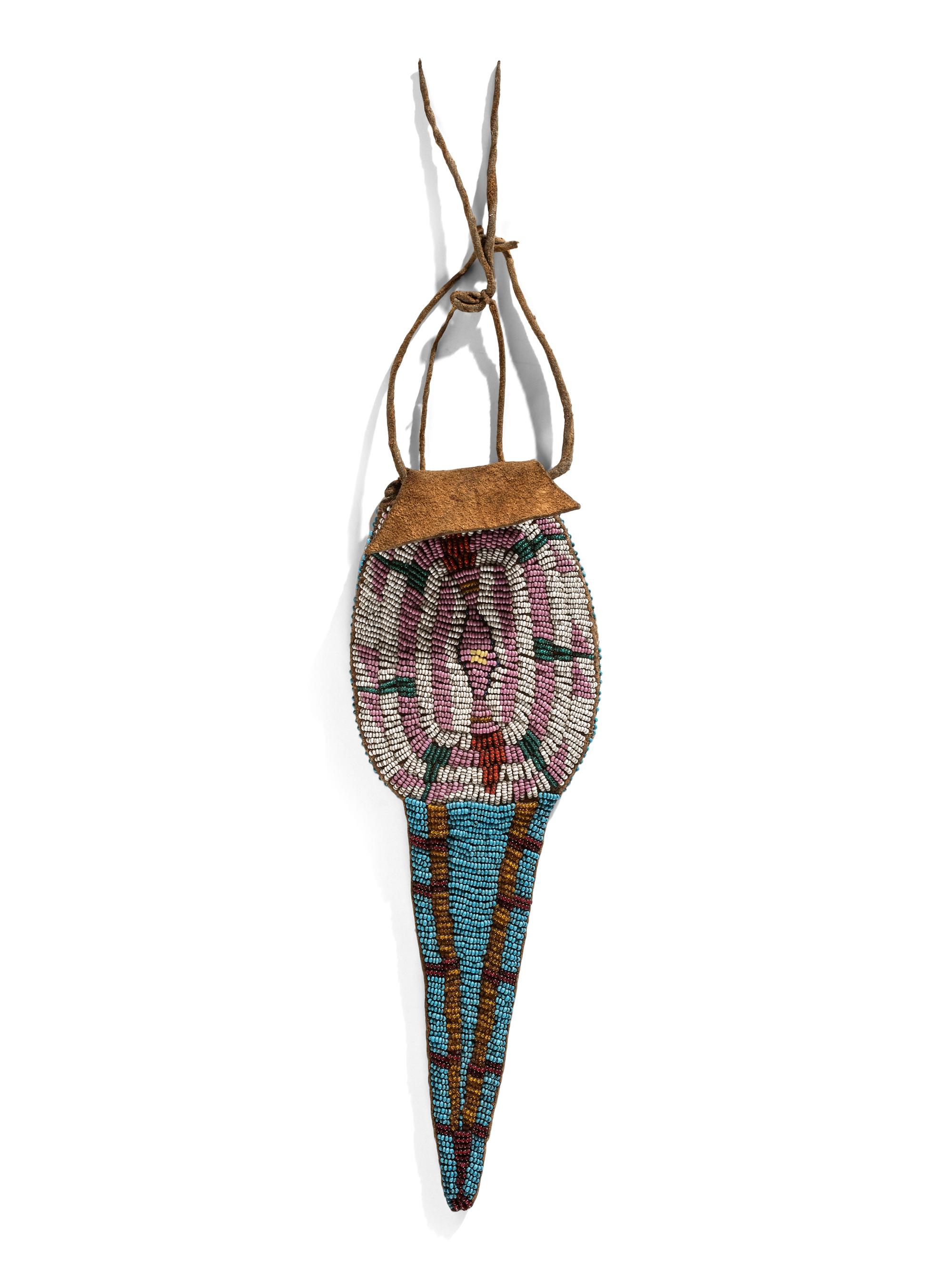 Ute Beaded Hide Tail Bag