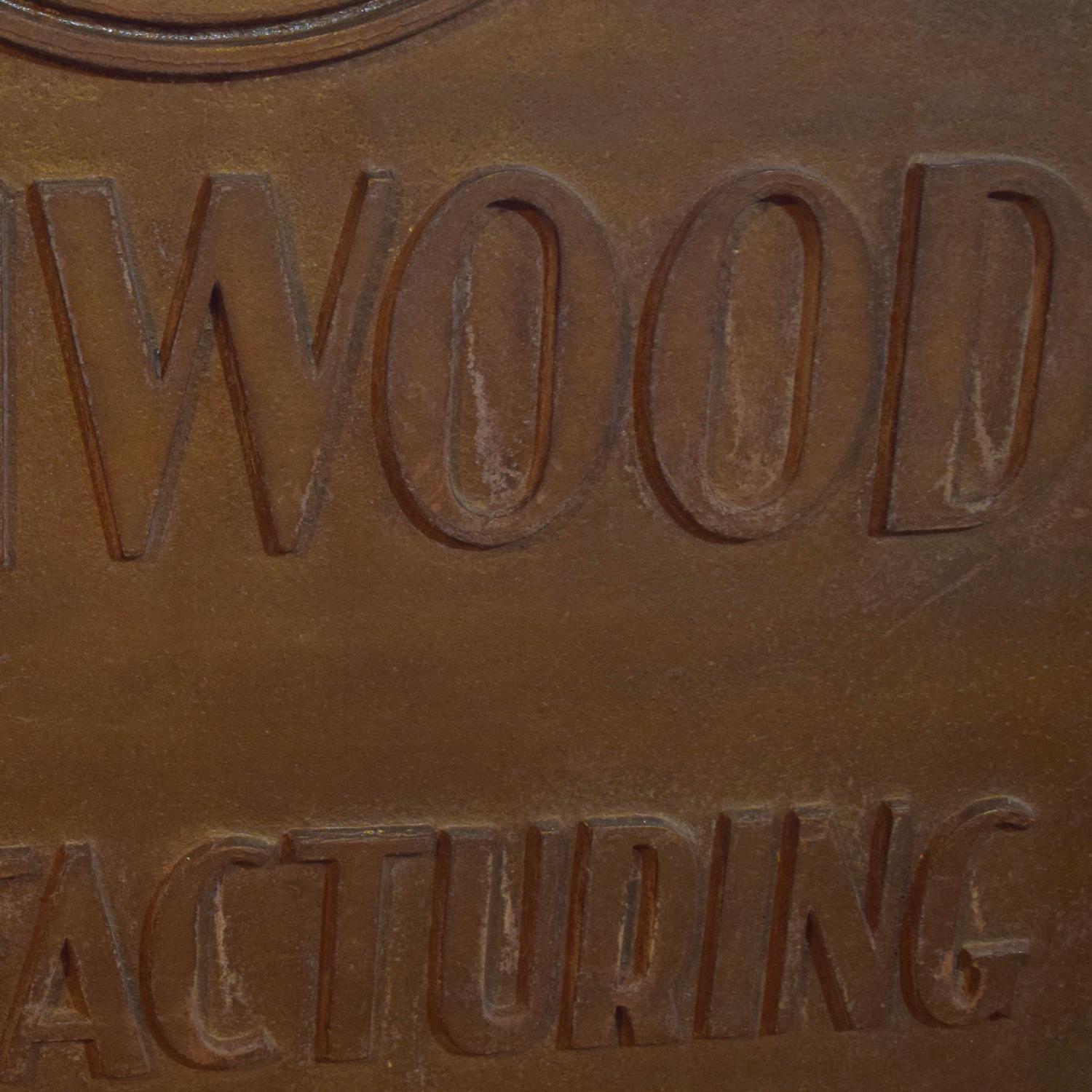 A Cast Iron Kenwood Manufacturing District Sign 32" W x .25" D x 50.5" H, — United States, Circa 1915