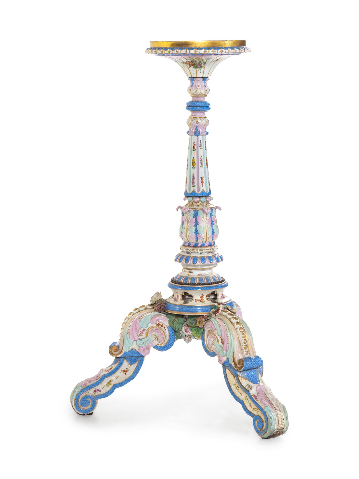 A Meissen Porcelain Pedestal Table