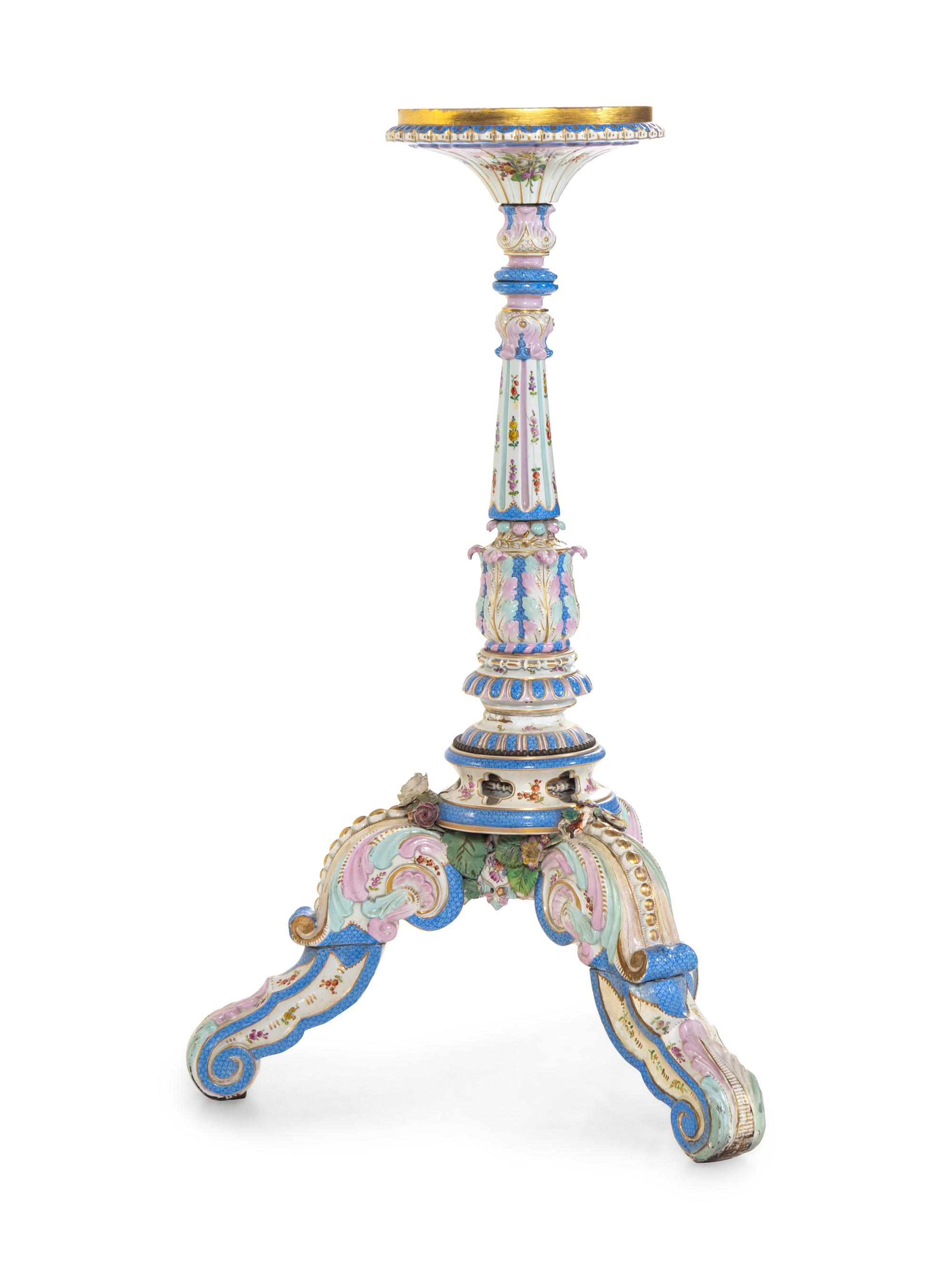 A Meissen Porcelain Pedestal Table