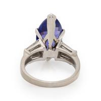 PLATINUM, TANZANITE AND DIAMOND RING