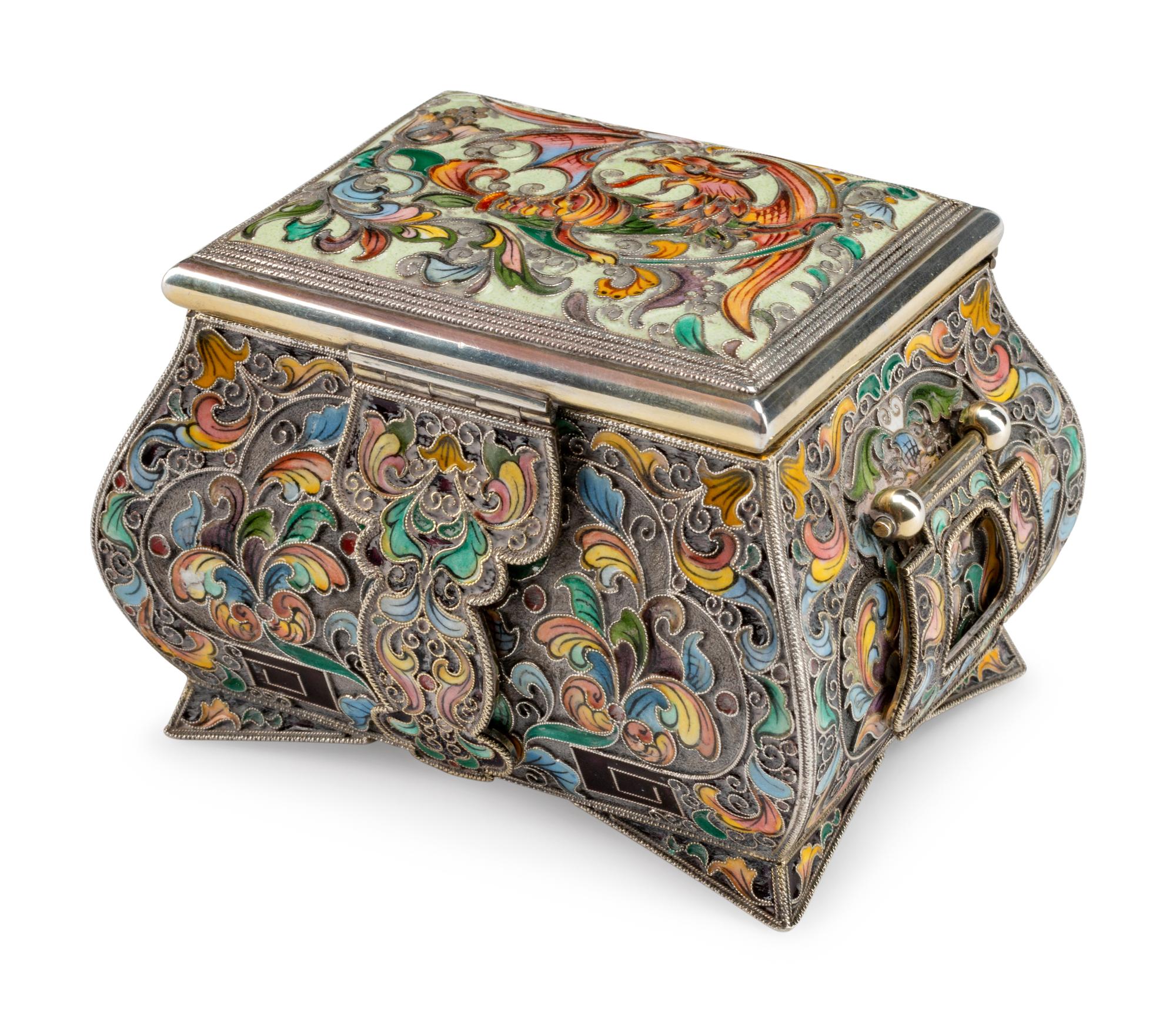 An Enameled Silver Box