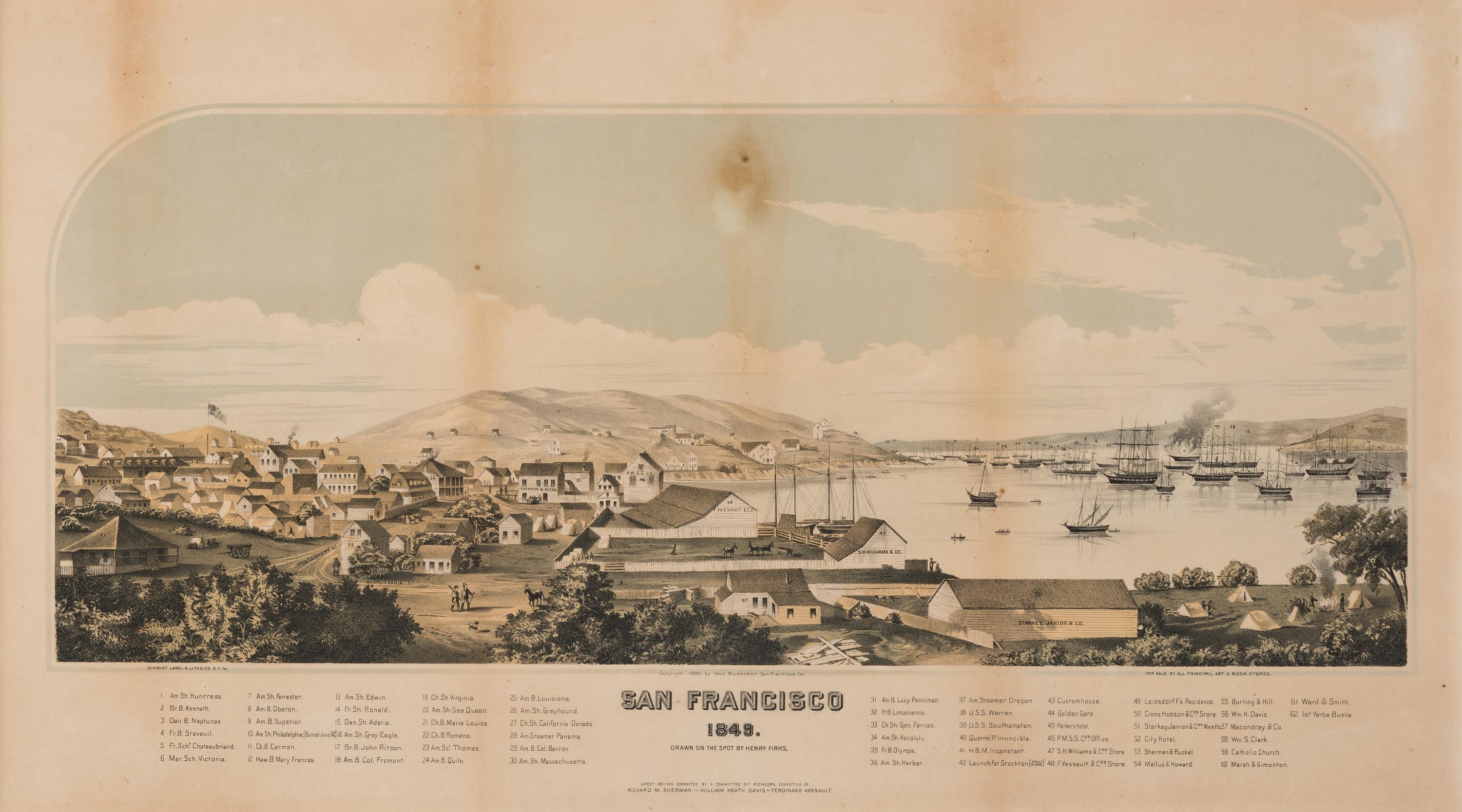 [SAN FRANCISCO]. San Francisco 1849 . San Francisco: Max Burkhardt, 1886.