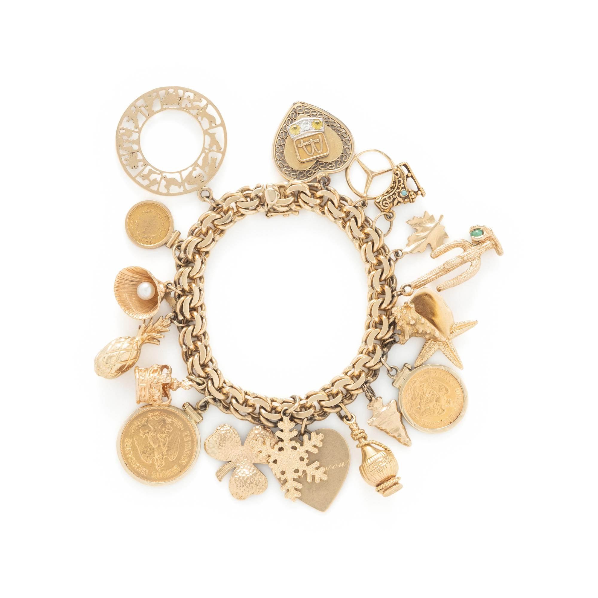 YELLOW GOLD CHARM BRACELET