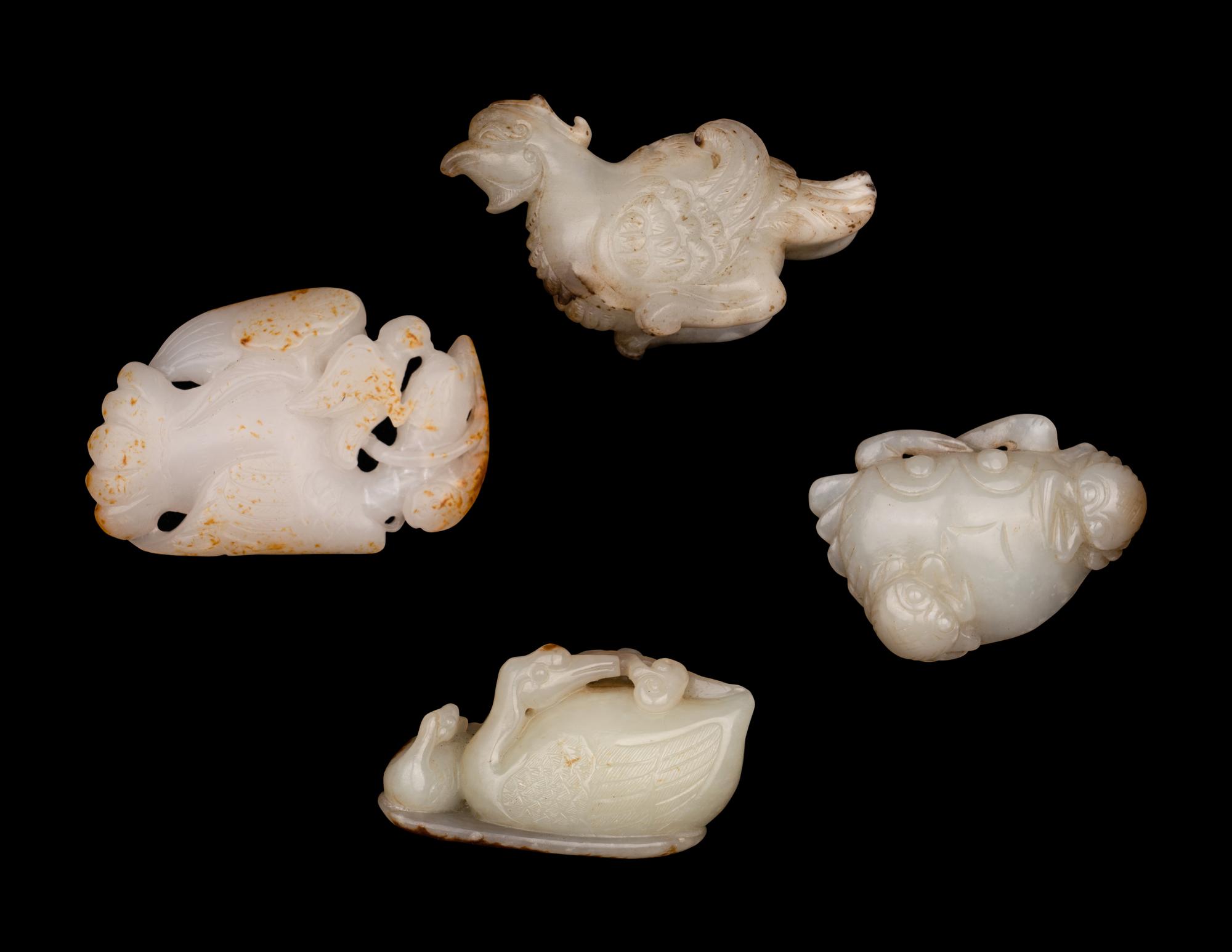 Four Chinese Carved Jade Figures of Animals